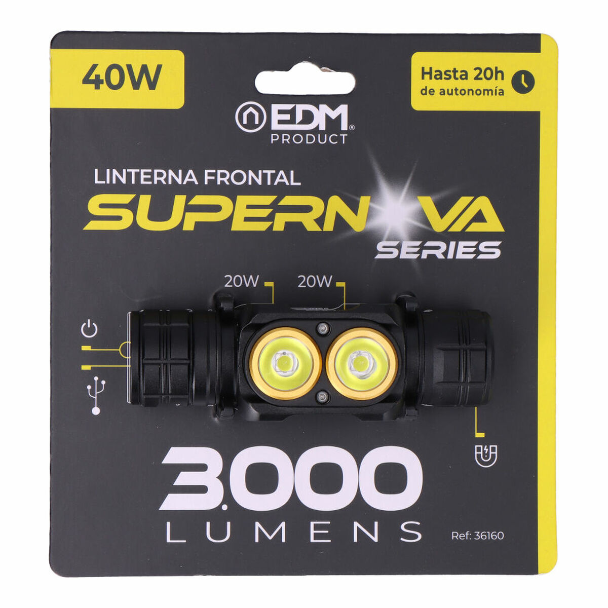 LED Fejlámpa EDM 36160 Supernova 40 W 3000 lm